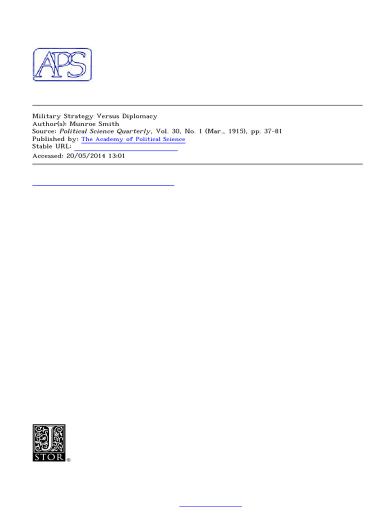 Military Strategy Vs Diplomacy Pdf Otto Von Bismarck German Empire