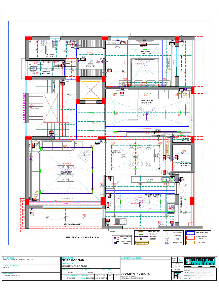 Proposed Bungalow Electrical Layout | PDF