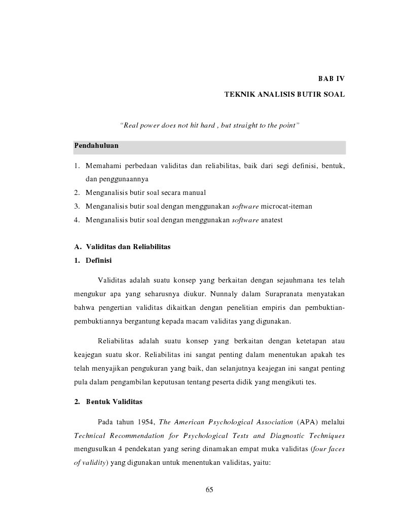 Bab Iv Teknik Analisis Butir Soal
