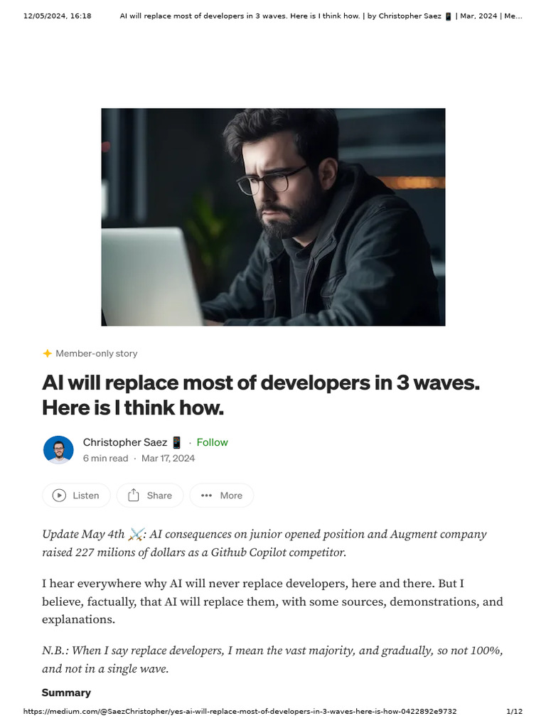 AI's Impact on Developers: 3 Waves | PDF | Artificial Intelligence ...