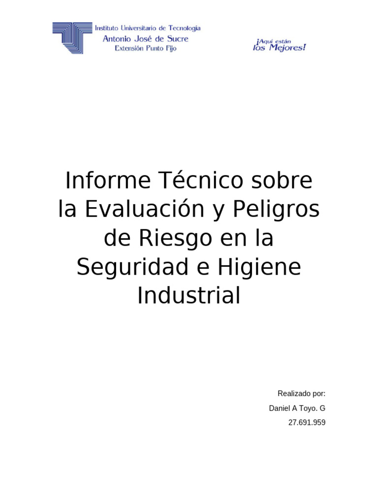 Evaluación de Riesgos en Seguridad Industrial | PDF | Higiene Ocupacional