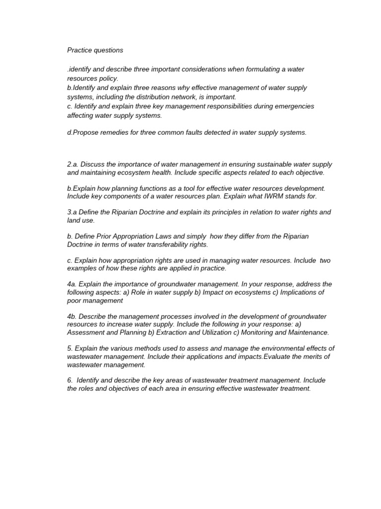 Water Management Strategies | PDF