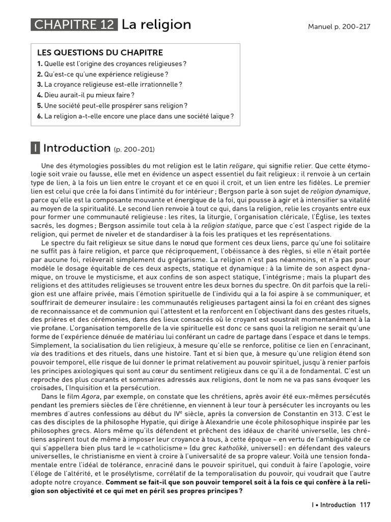 Origines et enjeux de la religion | PDF | Dieu | Raison