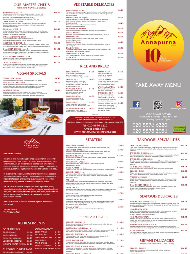 annapurna-newmenu | PDF | Curry | Indian Cuisine