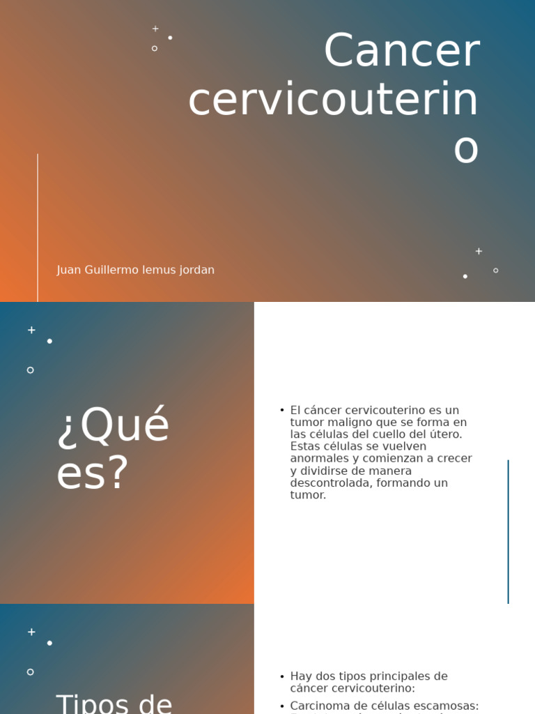 Exposicion Cancer Cervicouterino Juan Guillermo | PDF | Cáncer de ...