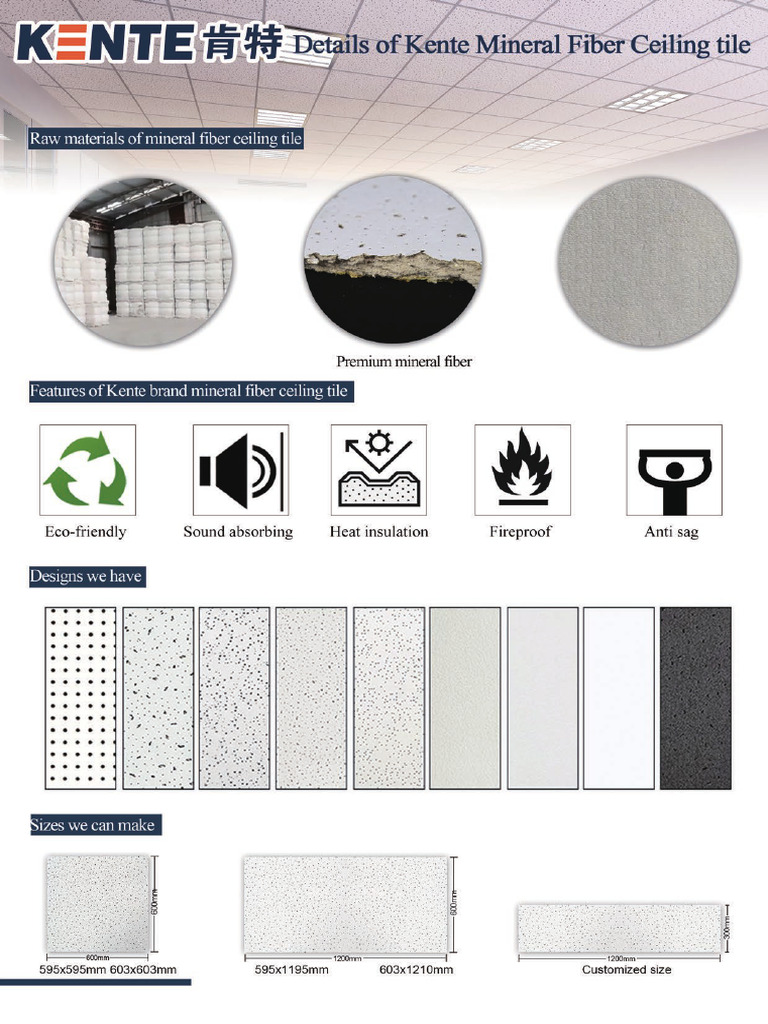 Catalogue of Mineral Fiber Ceiling Tiles | PDF