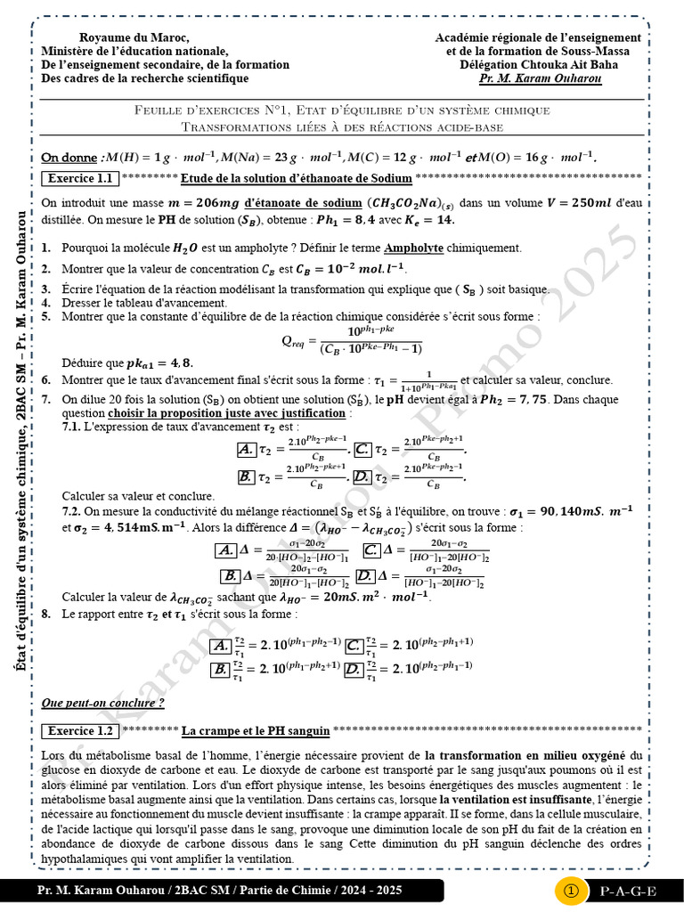 Étude des solutions et pH en chimie | PDF | Ph | Sang
