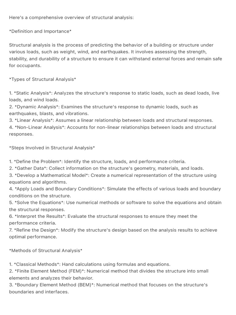 Here's A Comprehensive Overview of Structural Analysis | PDF ...