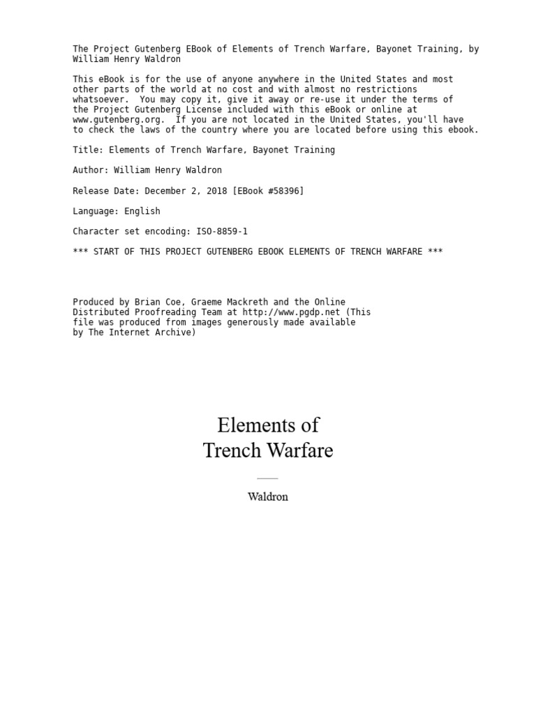 Elements of Trench Warfare | PDF | Trench Warfare | Trench