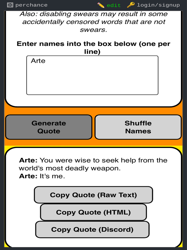 Name Generator and Quote Tool | PDF