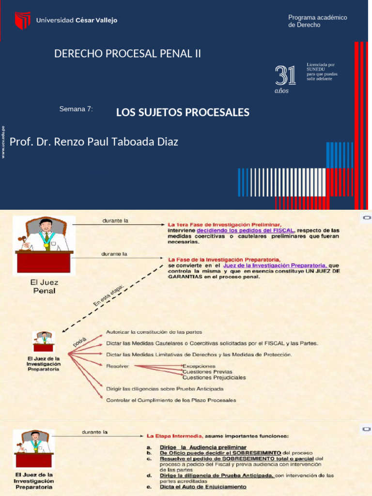 7ma. Sesión - Los Sujetos Procesales | PDF
