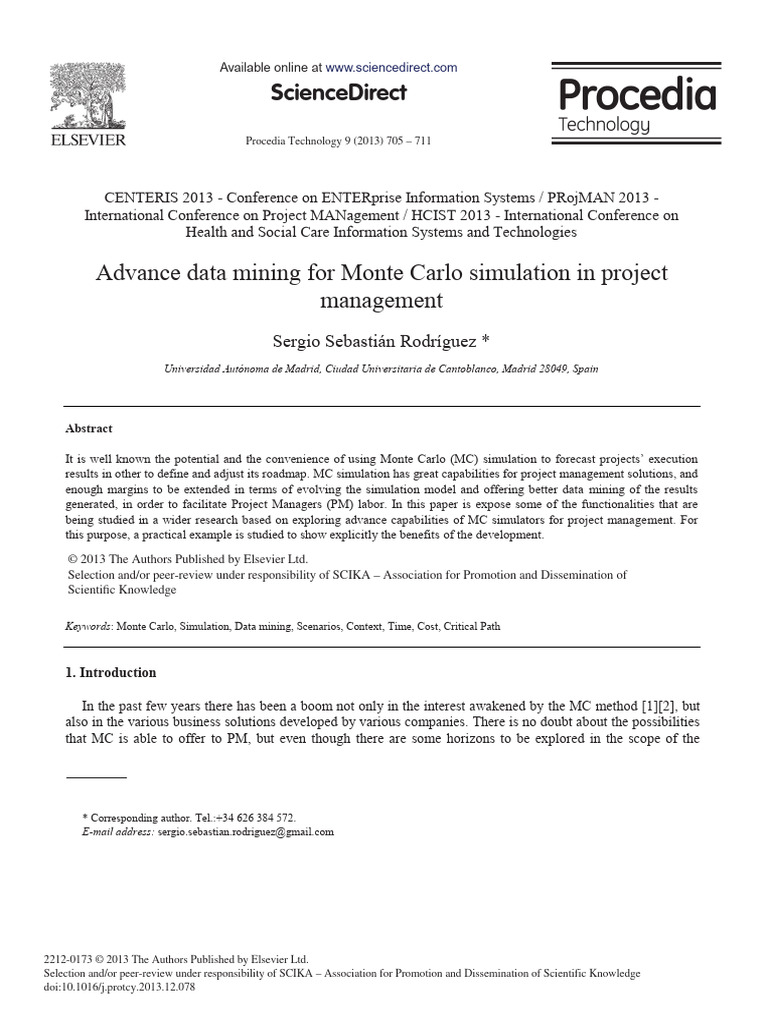 Advance Data Mining For Monte Carlo Simulation | PDF | Simulation ...