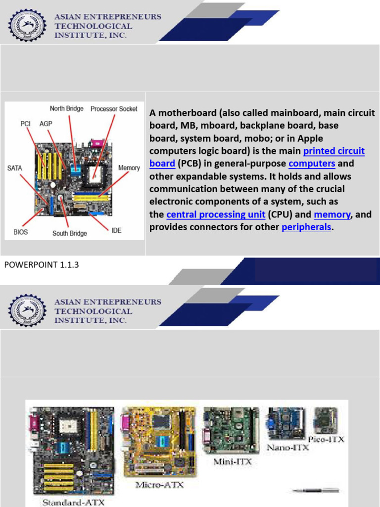 Powerpoint 1.1.3 Motherboard | PDF