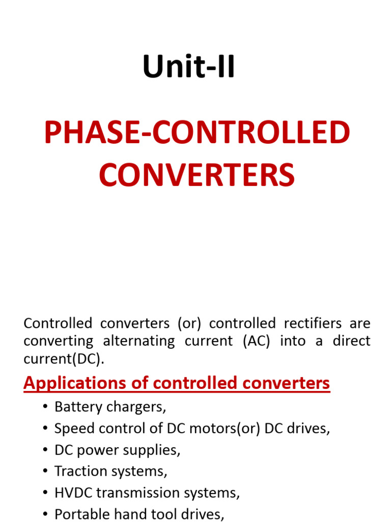 Unit-2. Phase Controlled Converters Part-1 | PDF | Rectifier | Power ...