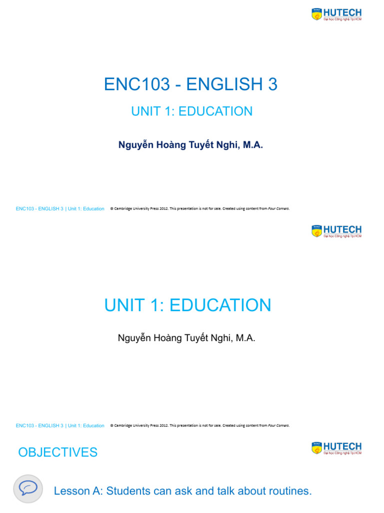 ENC103 English3 Unit1 | PDF