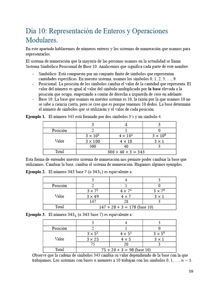 Day 10 Integer Representations | PDF | Teoría de los números | Notación ...
