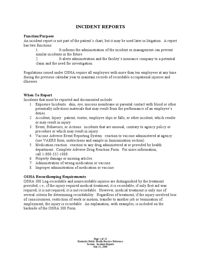 Incident Reports Pharmaceutical Drug Occupational Safety And Health
