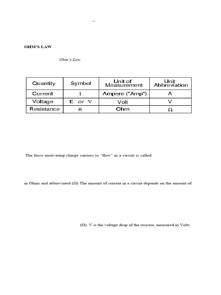 Module-3-Ohms-Law | PDF | Voltage | Electrical Resistance And Conductance