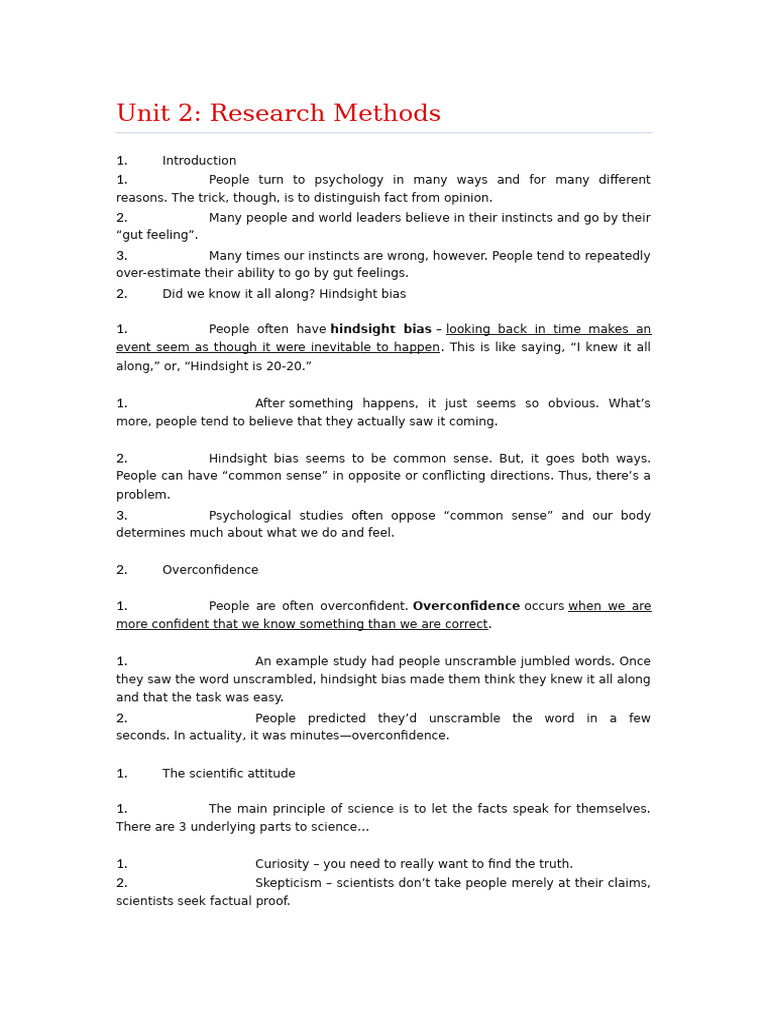 Psychology Research Methods Overview | PDF | Experiment | Scientific Method