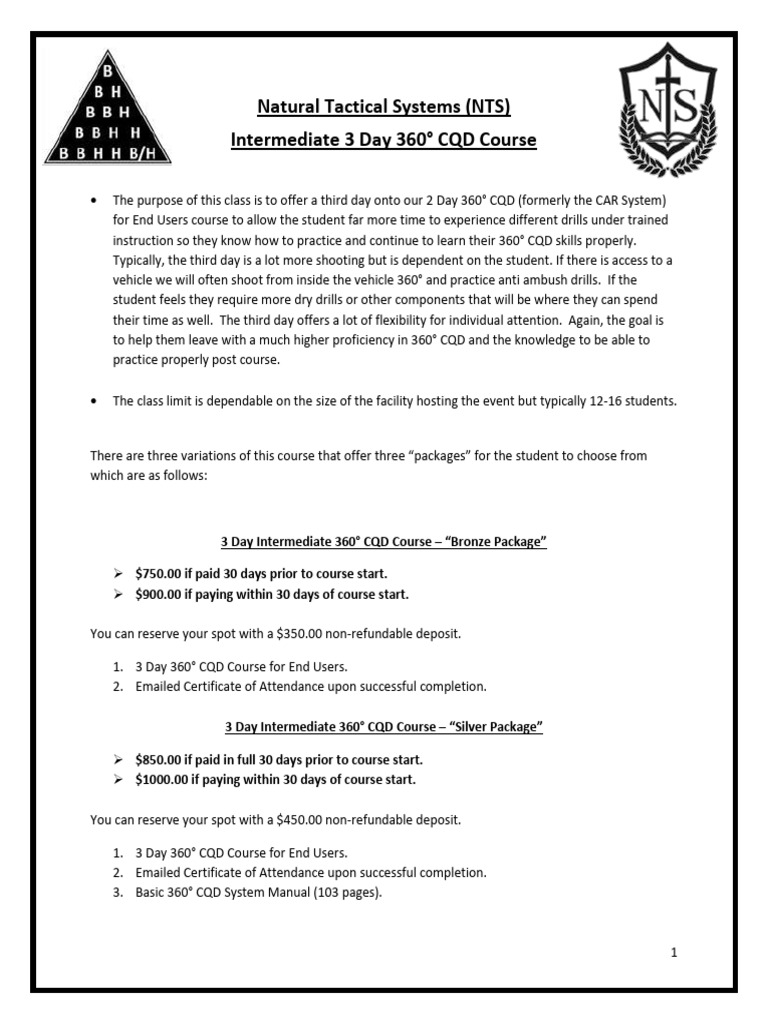 3 Day 360 CQD Course 24.01.02 | PDF