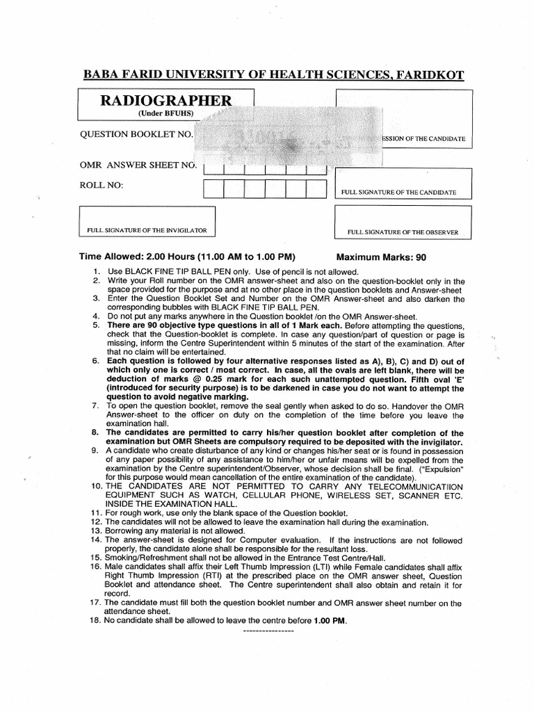 Radiographer | PDF