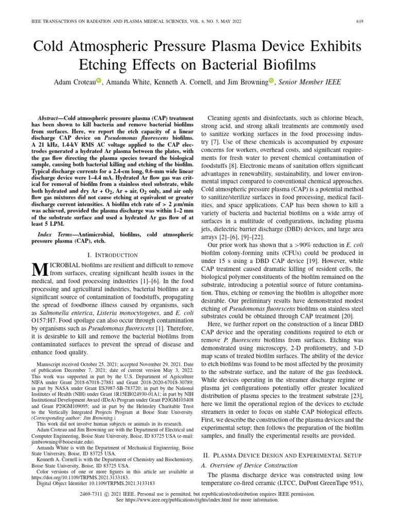 Cold Atmospheric Pressure Plasma Device Exhibits Etching Effects On ...