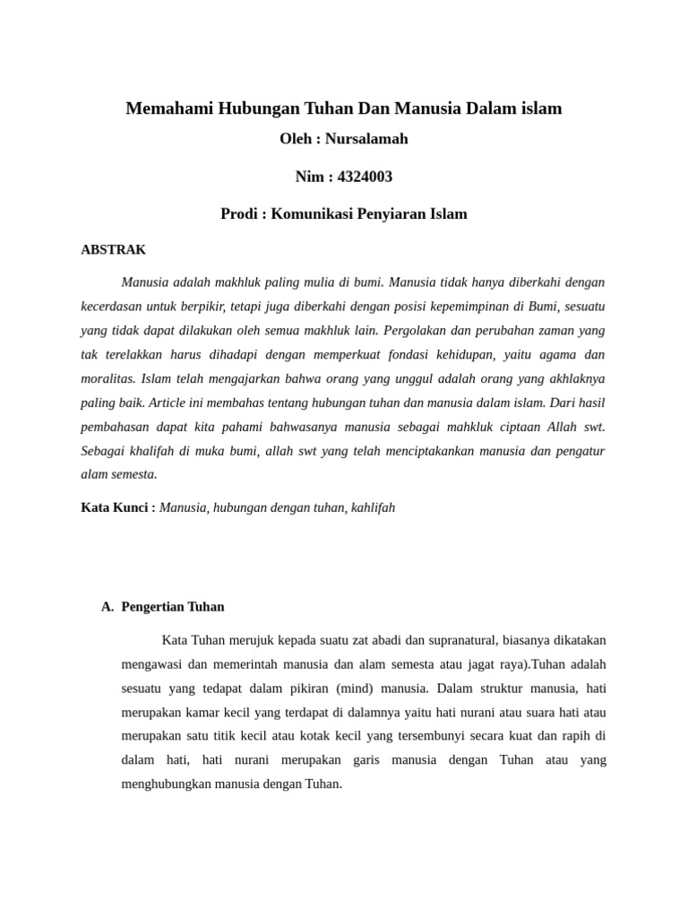 Hubungan Tuhan dan Manusia dalam Islam | PDF