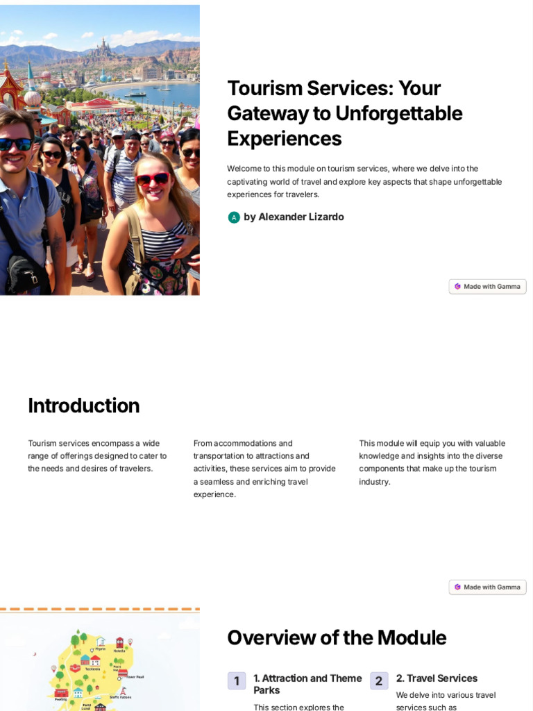 Tourism Services Your Gateway To Unforgettable Experiences | PDF ...