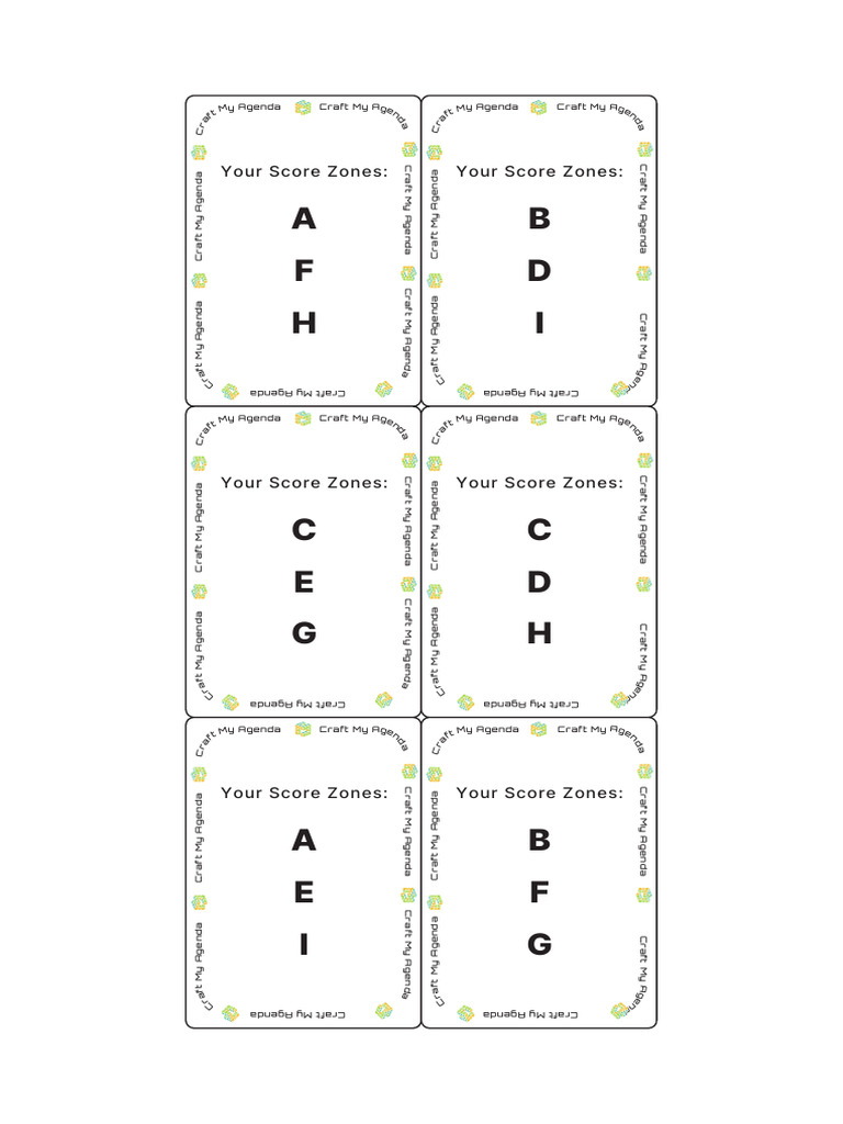 Craft My Agenda: Score Zones Guide | PDF