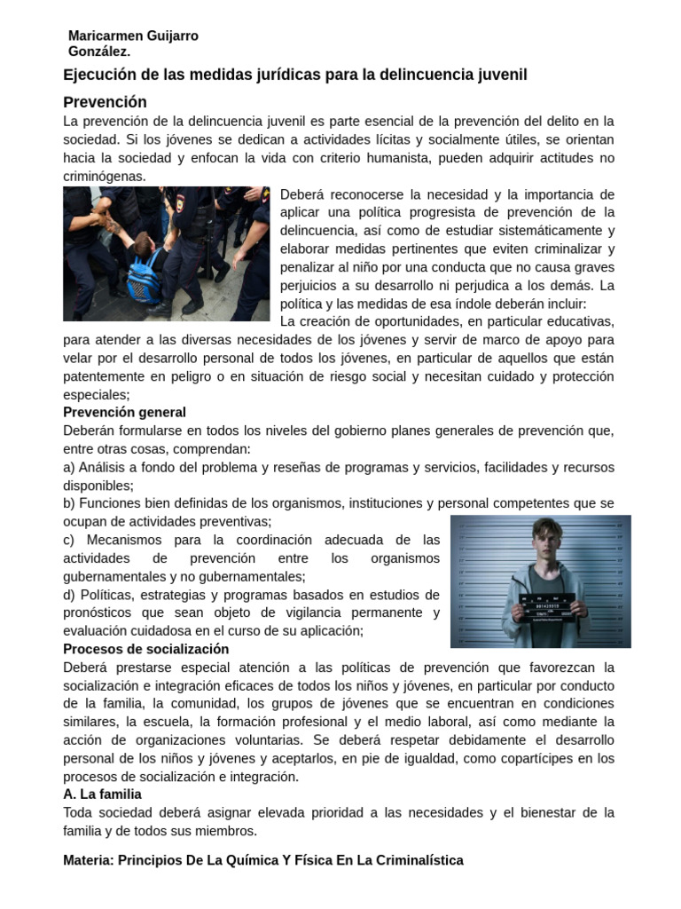 Ejecución de Las Medidas Jurídicas para La Delincuencia Juvenil | PDF ...