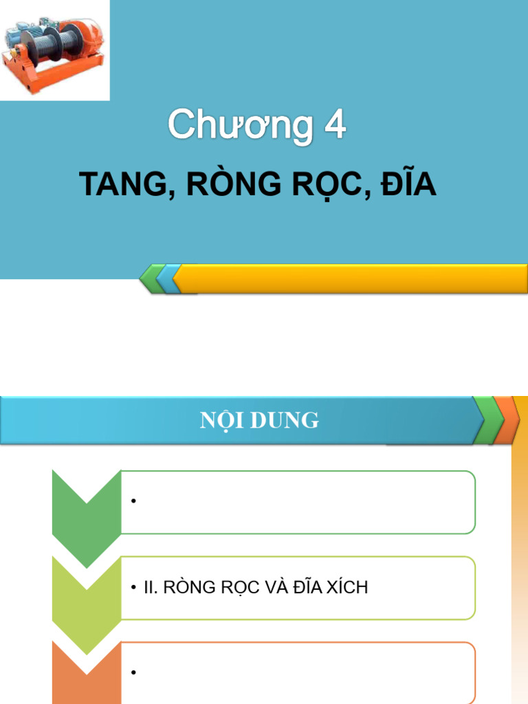 Chương IV. TANG, RÒNG RỌC, ĐĨA XÍCH, PALANG | PDF