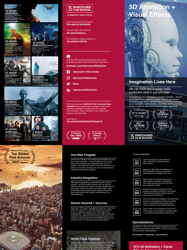 VFS 3D Animation & VFX Program Overview | PDF | 3 D Computer Graphics