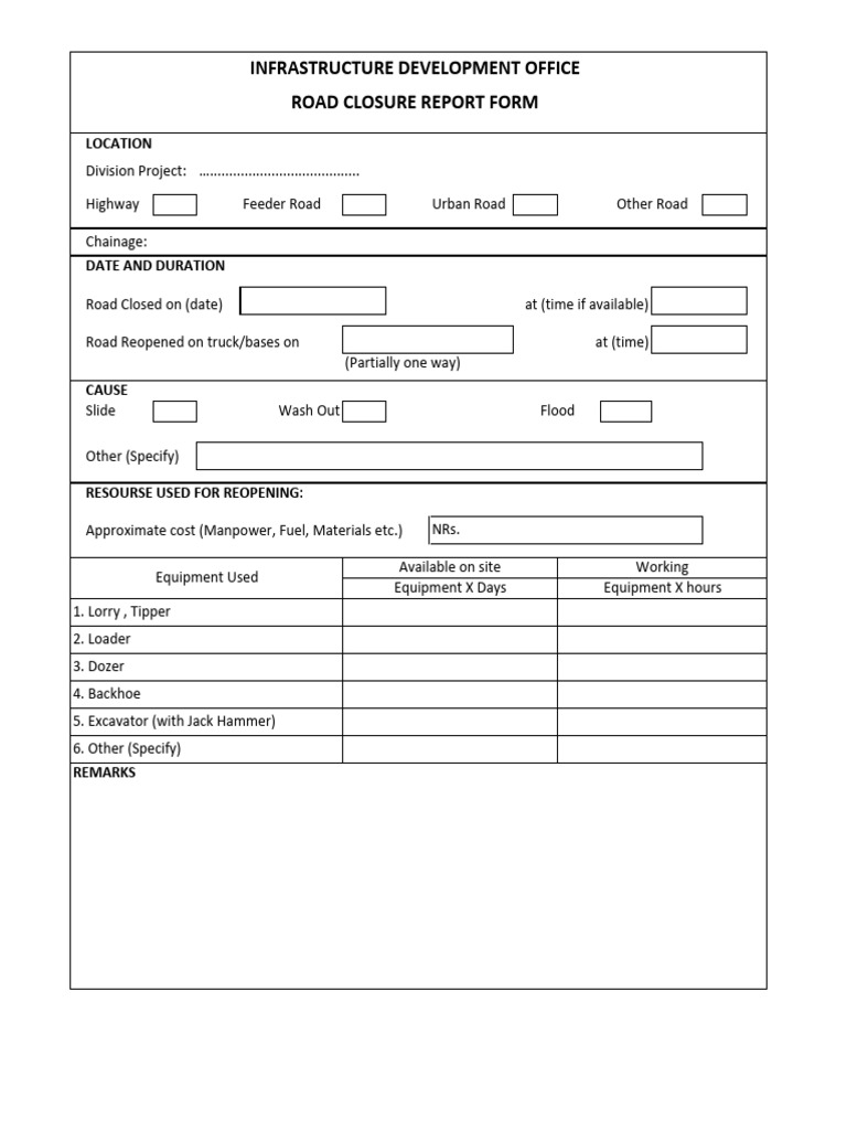 Report Illegal Road Closure