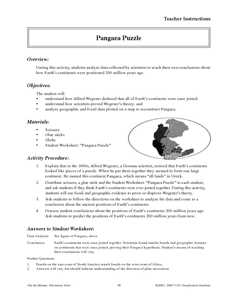 Best Templates: Pangea Worksheet
