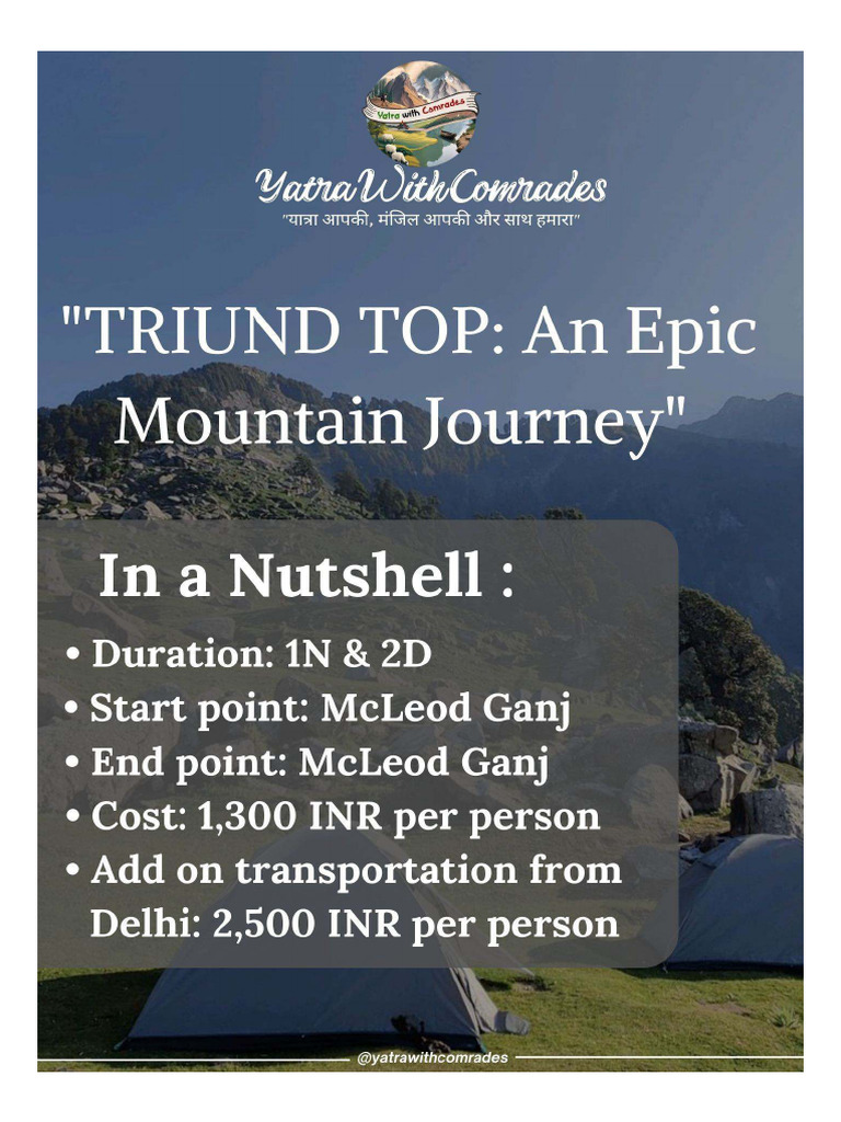 Triund Top 1N&2D - @yatrawithcomrades | PDF