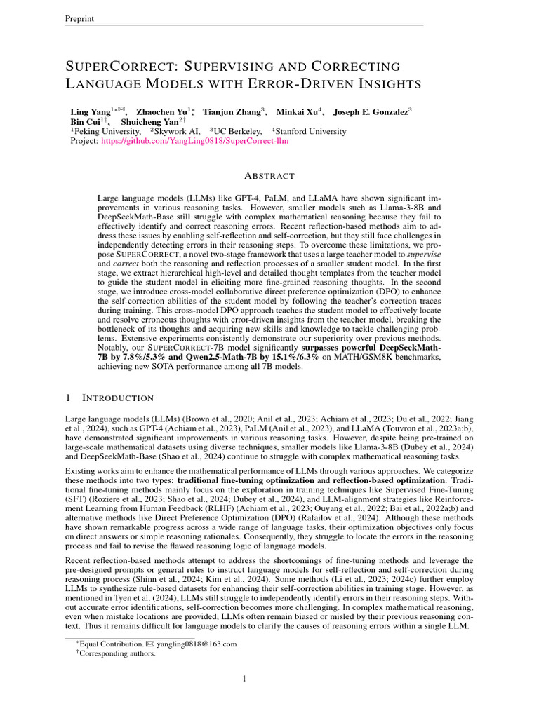 Paper - Math - Supercorrect - Supervising and Correcting Language ...