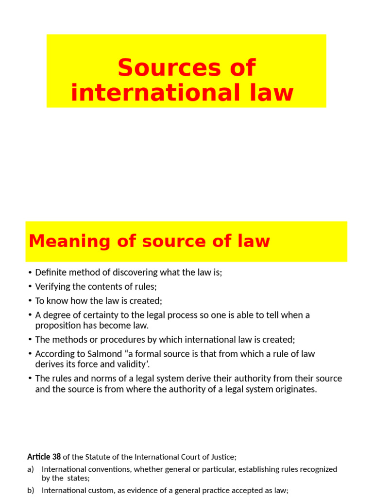 Sources of International Law Explained | PDF | Treaty | International Law