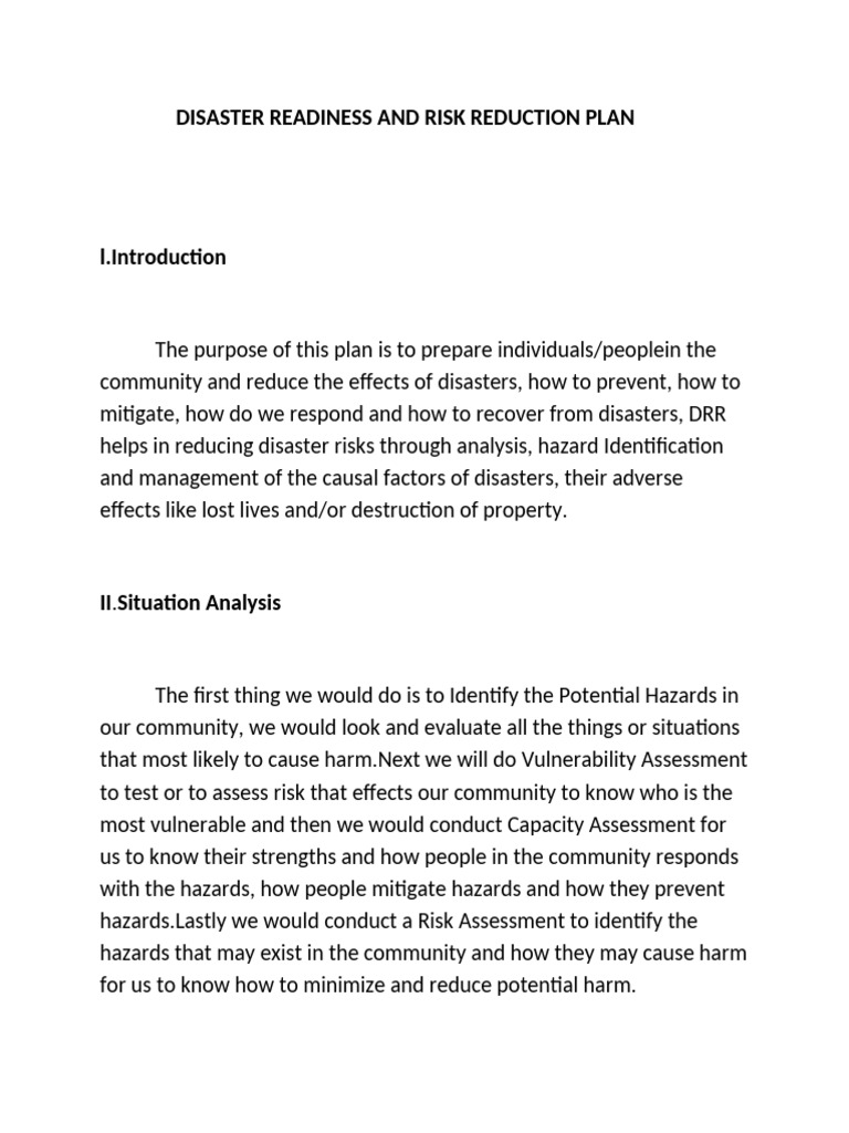 Community Disaster Risk Reduction Plan | PDF | Hazards | Emergency