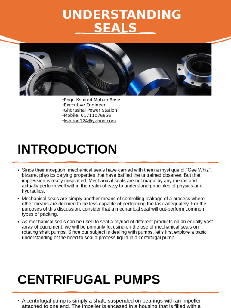 Mechanical Seals for Centrifugal Pumps | PDF | Pump | Mechanical ...
