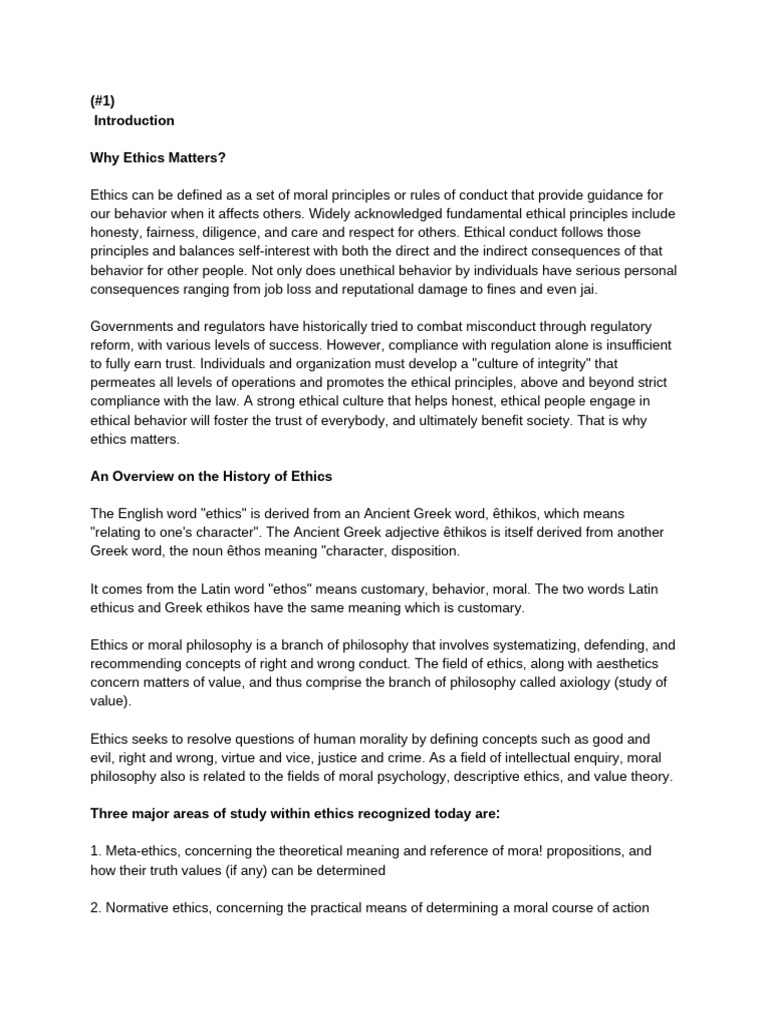 Understanding Ethics: Principles and Importance | PDF | Courage | Virtue
