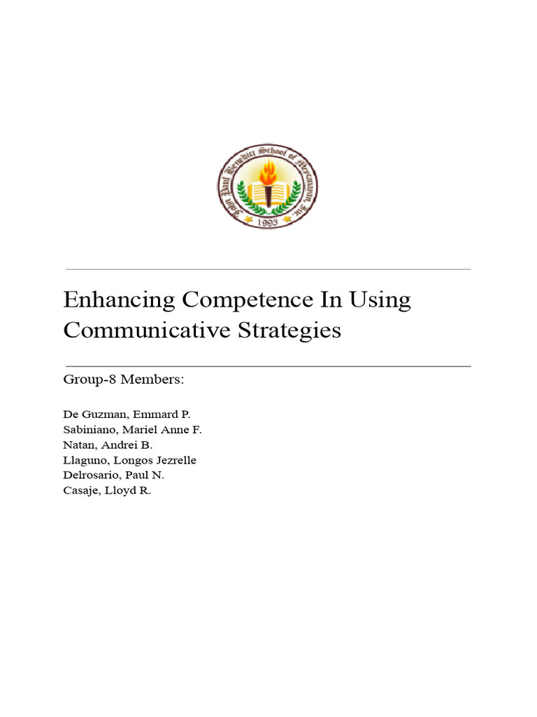 Enhancing Competence in Using Communicative Strategies | PDF ...