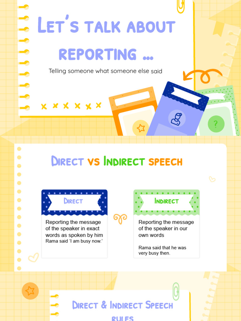 Direct and Indirect Speech Rules Guide | PDF | Grammatical Tense ...