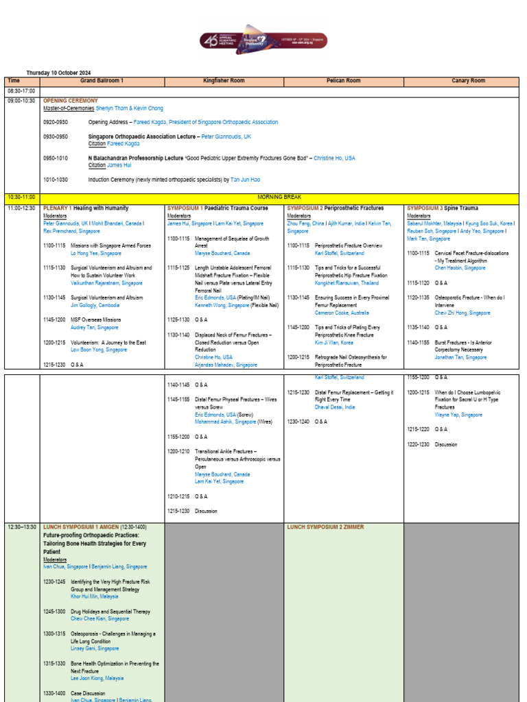 SOA 46th ASM Programme 10-12 Oct 2024 (240924) | PDF | Knee ...