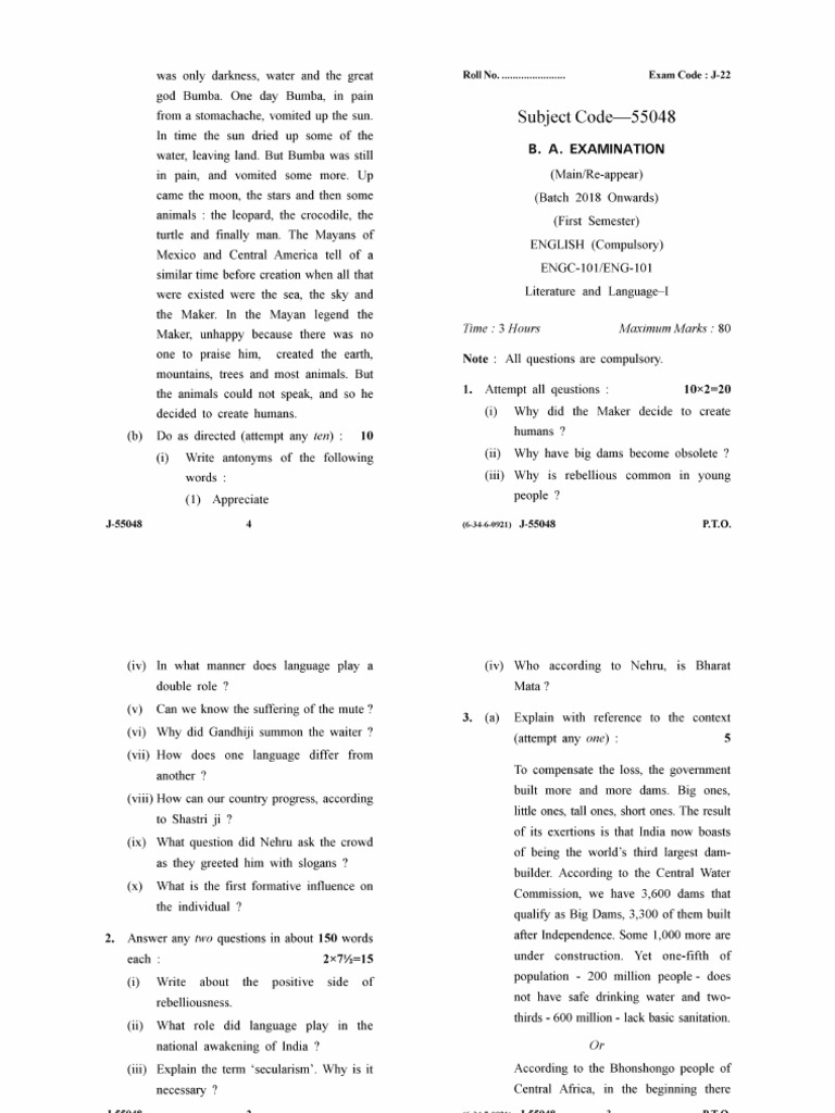 BA (Regular&Distance) | PDF