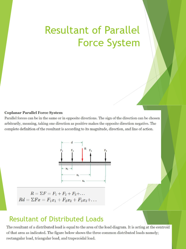 Resultant of Parallel Force System | PDF