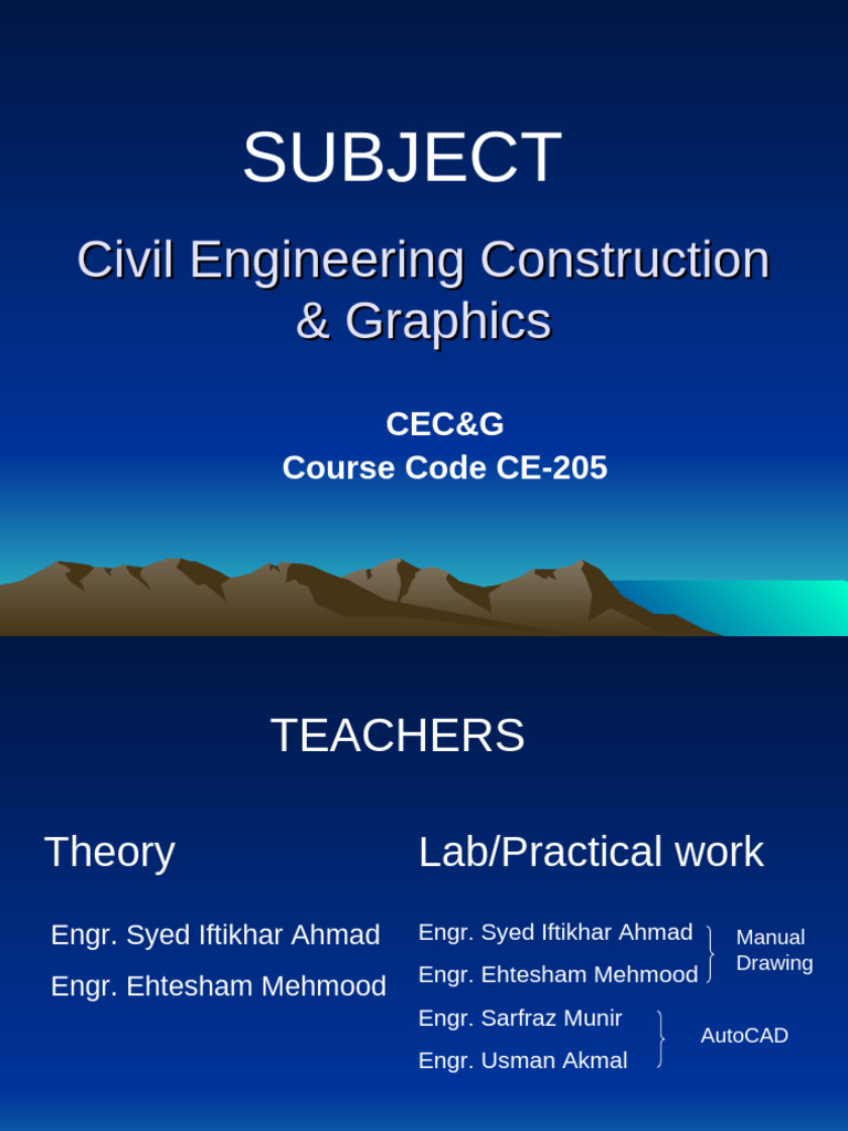 Civil Engineering Construction Course CE-205 | PDF | Concrete | Building