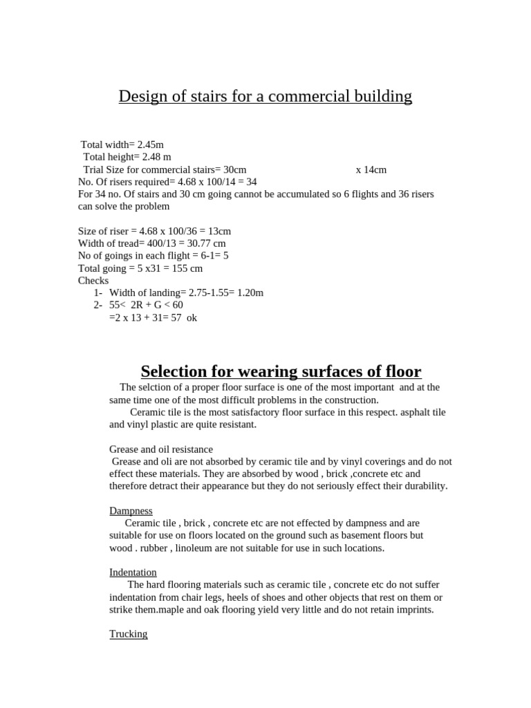 Design of Stairs For A Commercial Building | PDF | Stairs ...