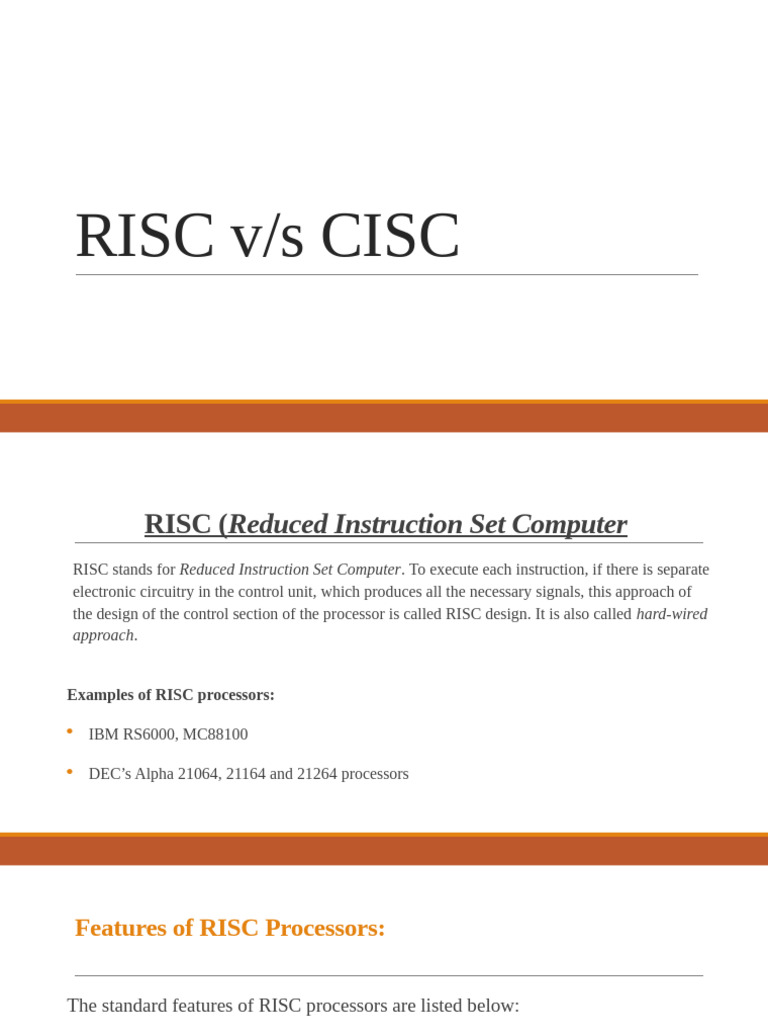 RISC Vs CISC | PDF