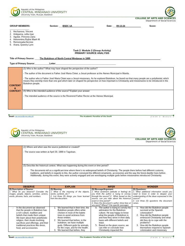 PRIMARY SOURCE ANALYSIS Final | PDF | Psychological Attitude
