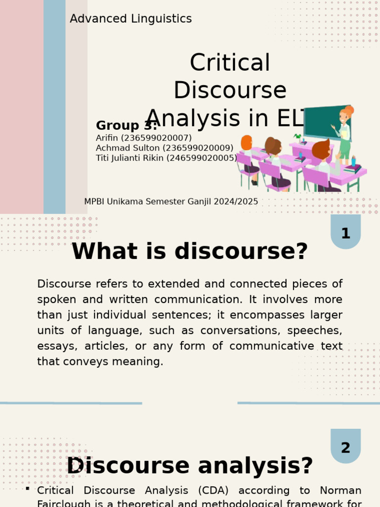 Critical Discourse Analysis in ELT | PDF | Discourse | Liberal Arts ...